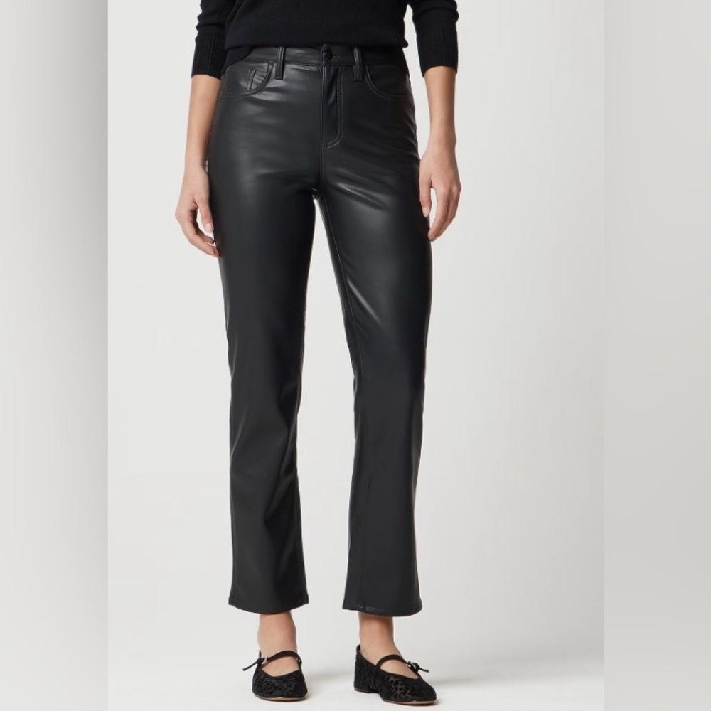 J Crew factory Black Faux Leather sz 27 Pants NWT